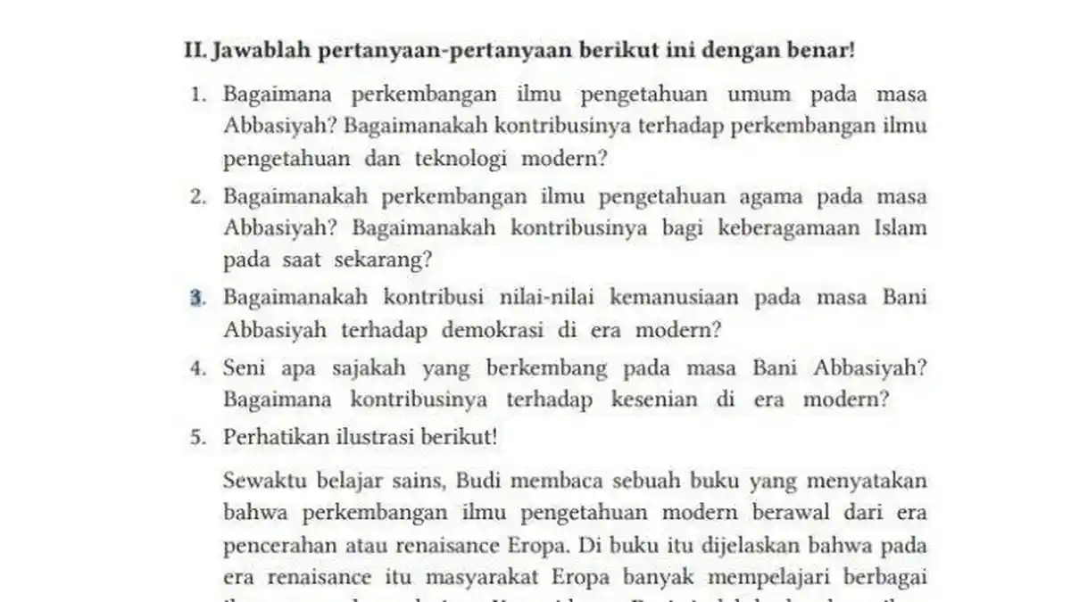 Latihan Soal PAI dan Kunci Jawaban Kelas 8 SMP Halaman 237 Materi Ilmu Pengetahuan Masa Abbasiyah