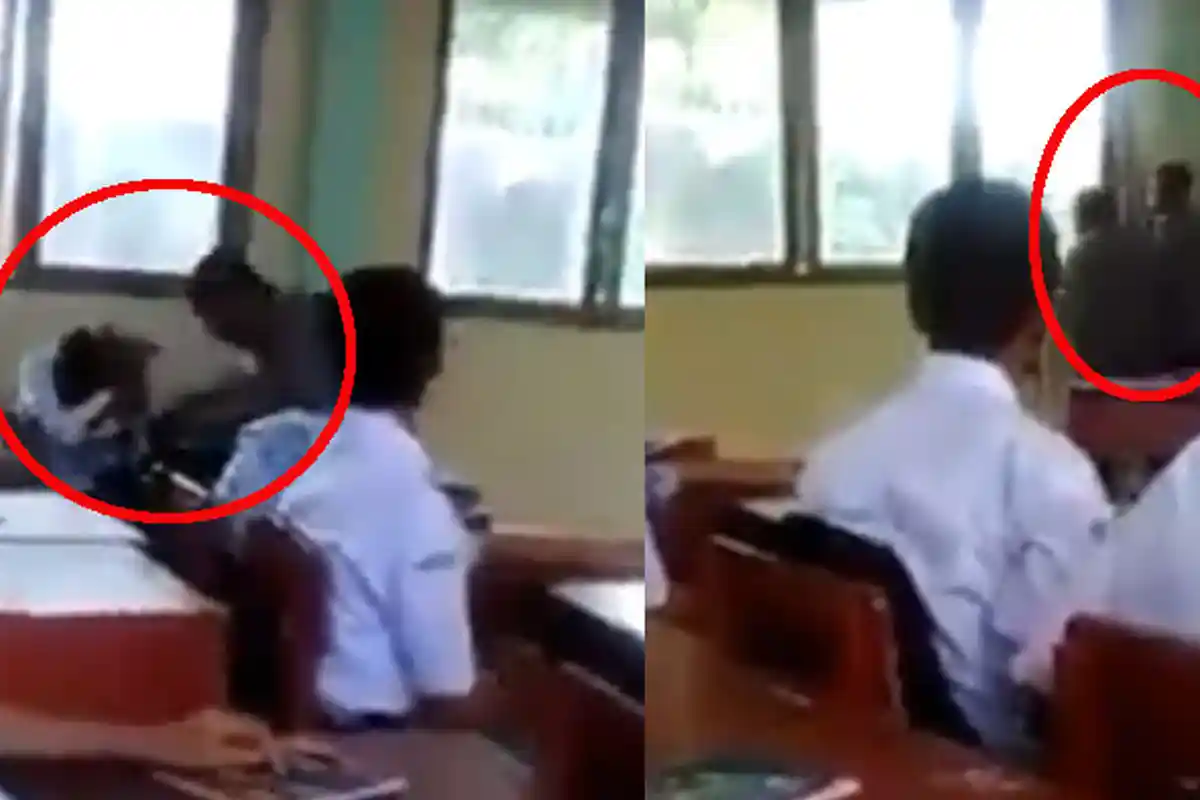 Layaknya Film Action, Guru Ini Nekat Tinju dan Tendang 2 Siswa. Videonya Viral di Media Sosial