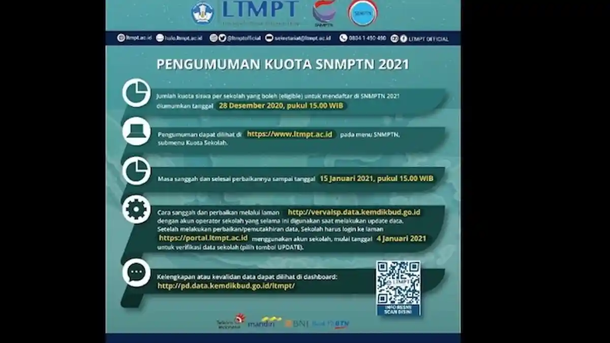 Hari Ini Pengumuman Kuota SNMPTN 2021, Buka Link di Sini Pada Pukul 15.00 WIB