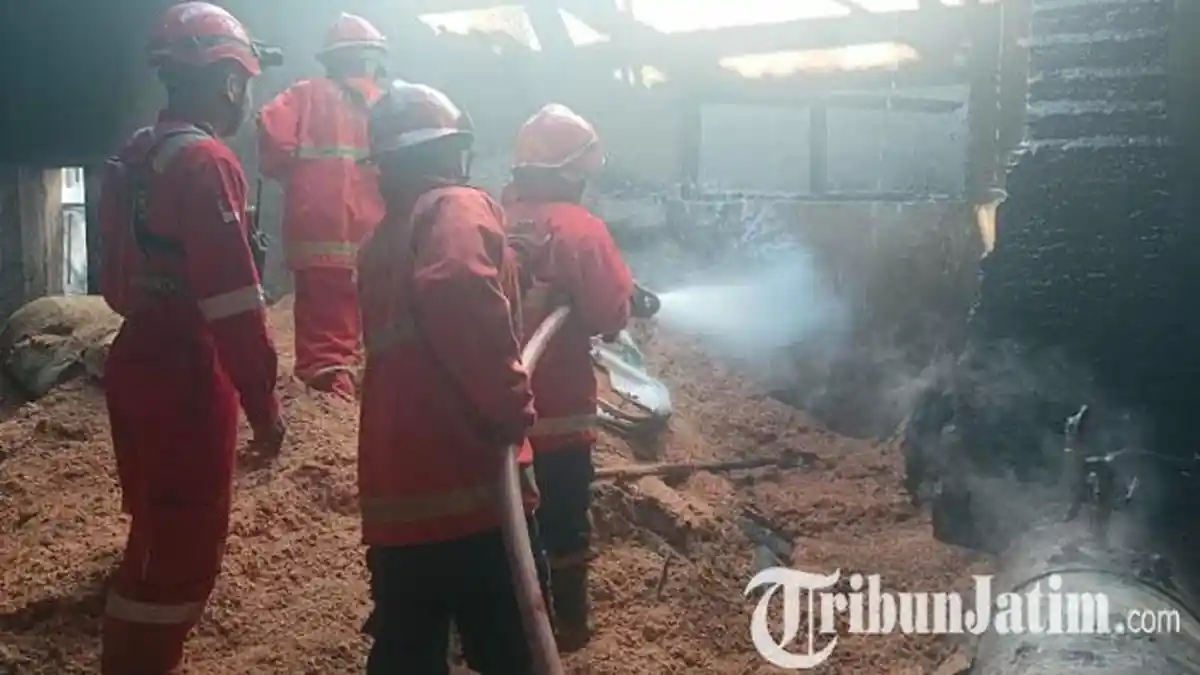 Baru Selesai Produksi, Pabrik Kerupuk di Kota Malang Terbakar, Kobaran Api Membumbung Tinggi
