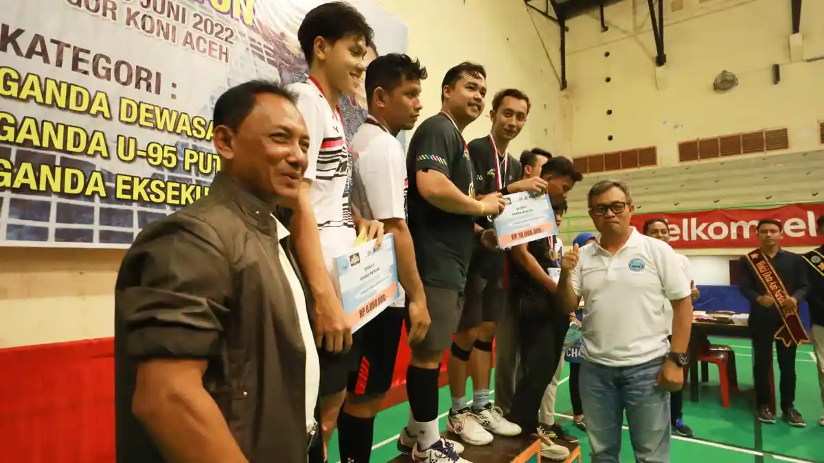 Turnamen Badminton BNN Aceh Selesai, Berikut Para pemenangnya