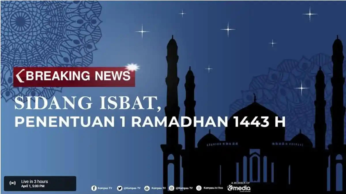 Hasil Sidang Isbat Kemenag, 1 Ramadhan 1443 H Jatuh Pada 2 atau 3 April? Pantau di Sini