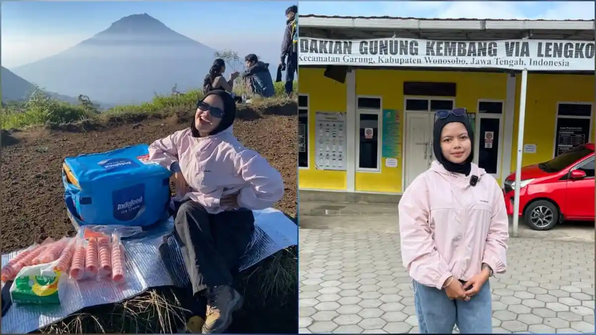 Sosok Tiya Penjual Es Krim di Puncak Gunung Kembang Wonosobo, Terinspirasi Gunung Andong - Tribunjateng.com