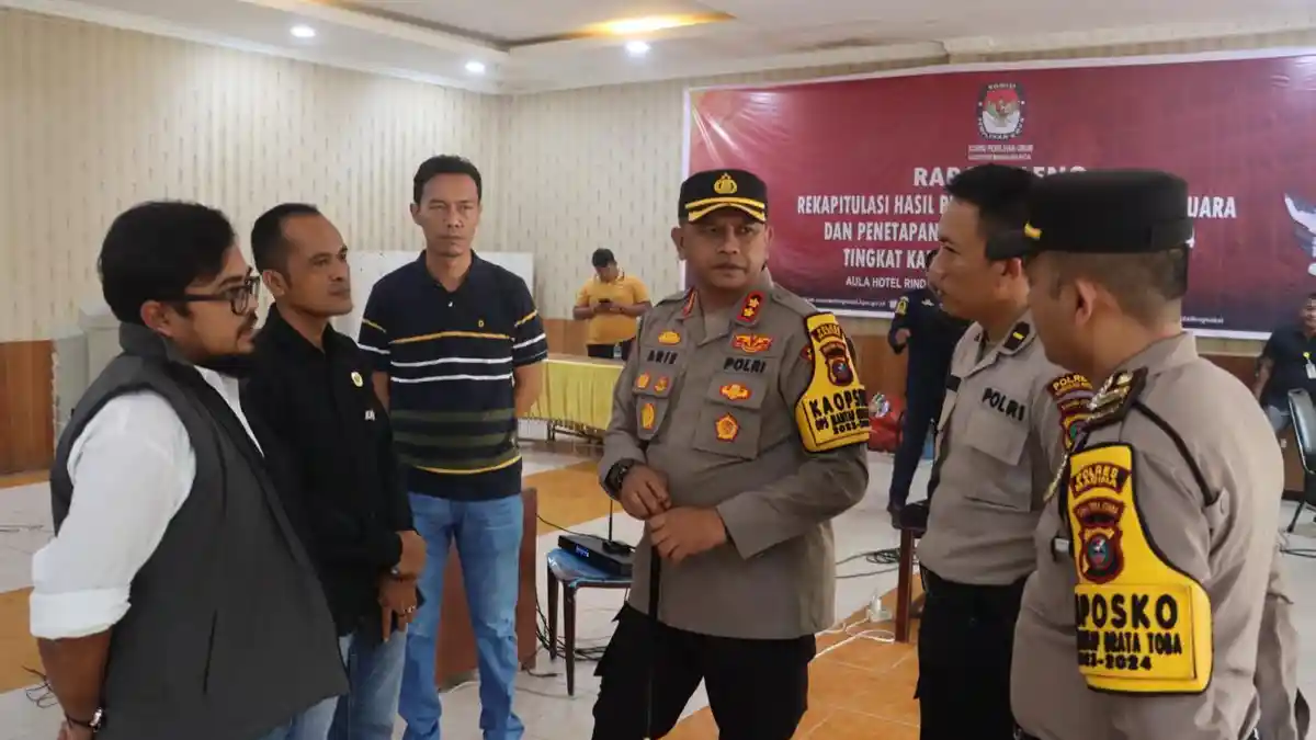 Kapolres Madina Pastikan Pleno Hasil Pemilu Tingkat Kabupaten Berjalan Aman