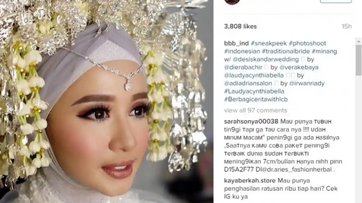 Laudya Cintya Bella Pakai Baju Pengantin Minang, Siapa Ya Calon Mempelai Prianya?