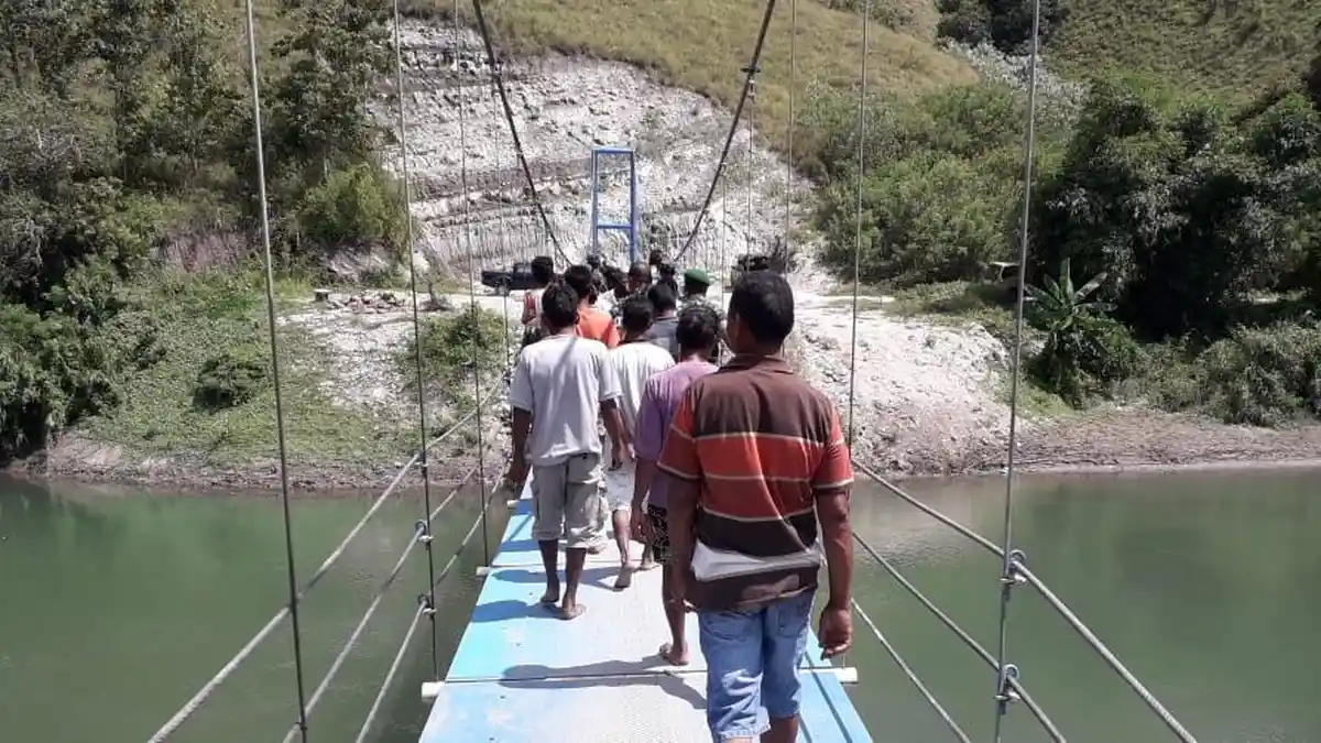 Jembatan Gantung Rampung, Warga Kiritana Sumba Timur: Terima Kasih Kodim Sumba Timur