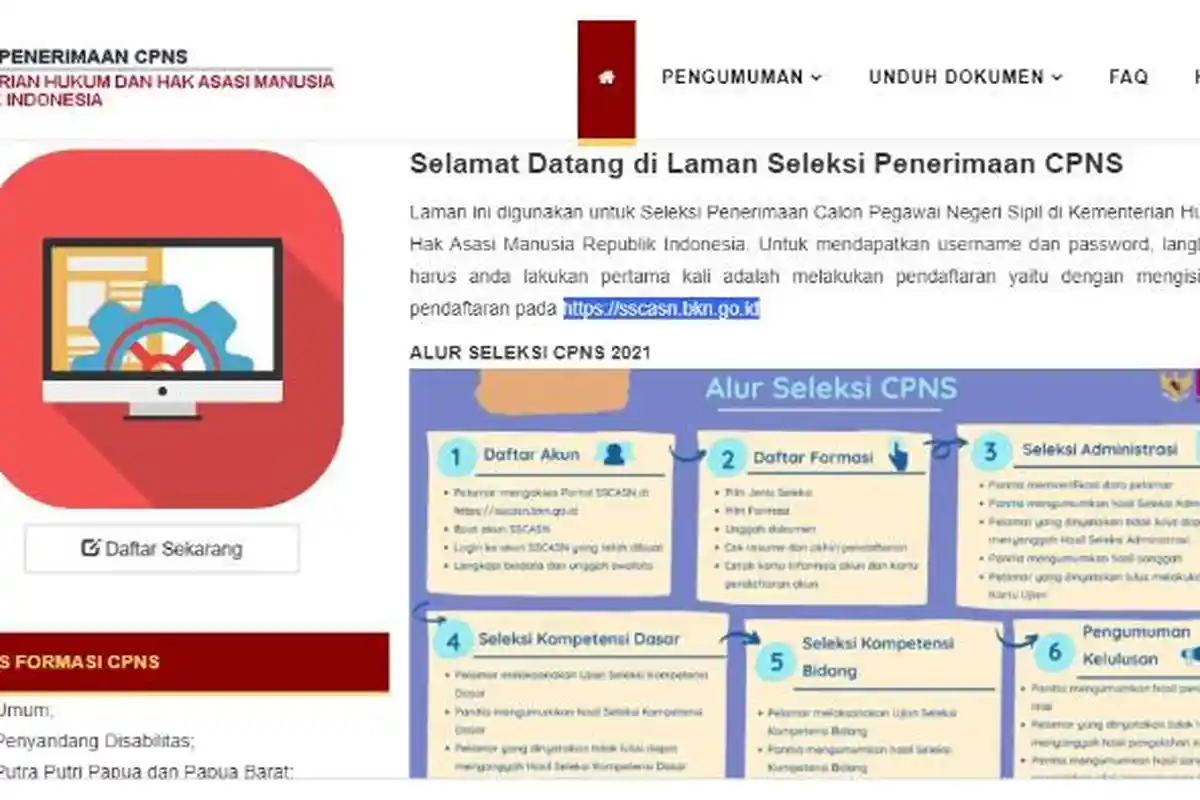Cara Cek Jadwal dan Lokasi Ujian SKD CPNS Kemenkumham 2021, Berikut Syarat Ikut Tes SKD