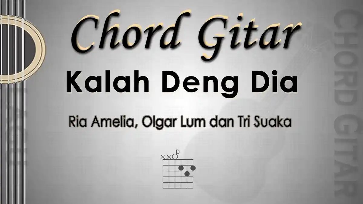 Chord Gitar Lagu Kalah Deng Dia - Ria Amelia, Olgar Lum dan Tri Suaka - Kunci D