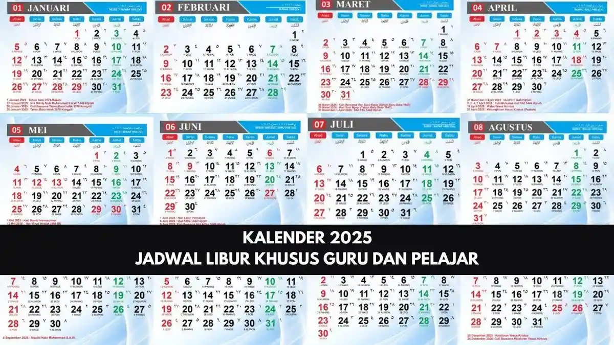 Kalender 2025 : Jadwal Libur Khusus Februari dan Maret Ada 7 Hari, Daftar Libur Nasional