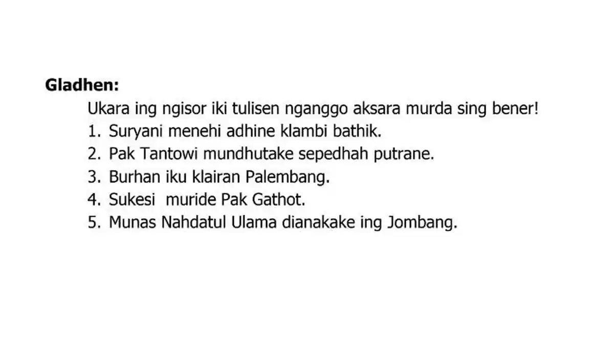 Kunci Jawaban Bahasa Jawa Kelas 8 Halaman 126, Gladhen: Nulis Aksara Murda