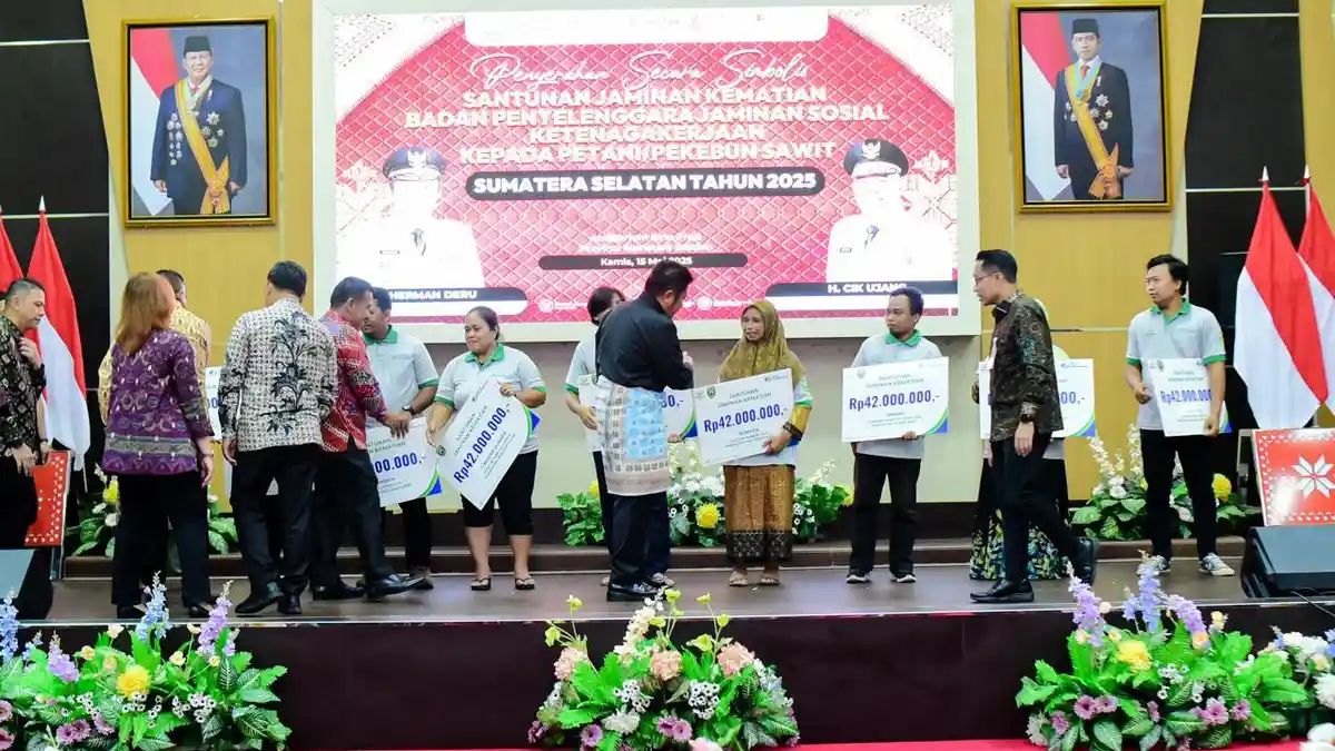 BPJS Ketenagakerjaan Serahkan Santunan ke 9 Ahli Waris Pekerja Sawit di Provinsi Sumsel