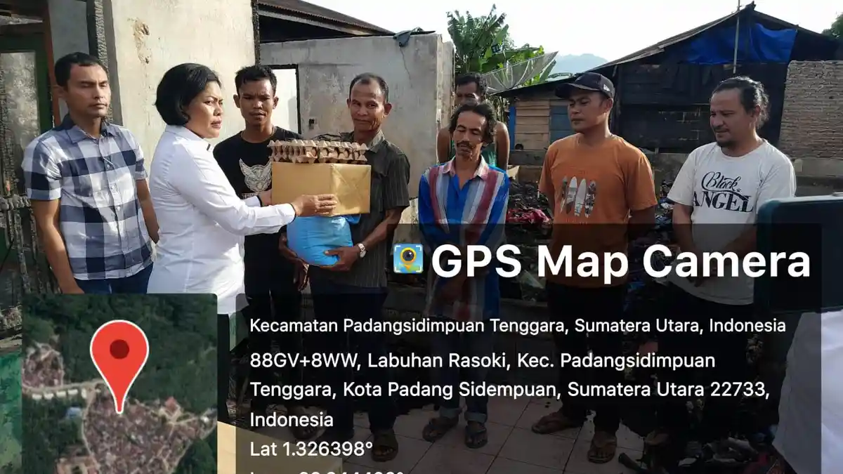 Polres Sidimpuan Beri Bantuan Kepada Korban Kebakaran di Desa Rasoki