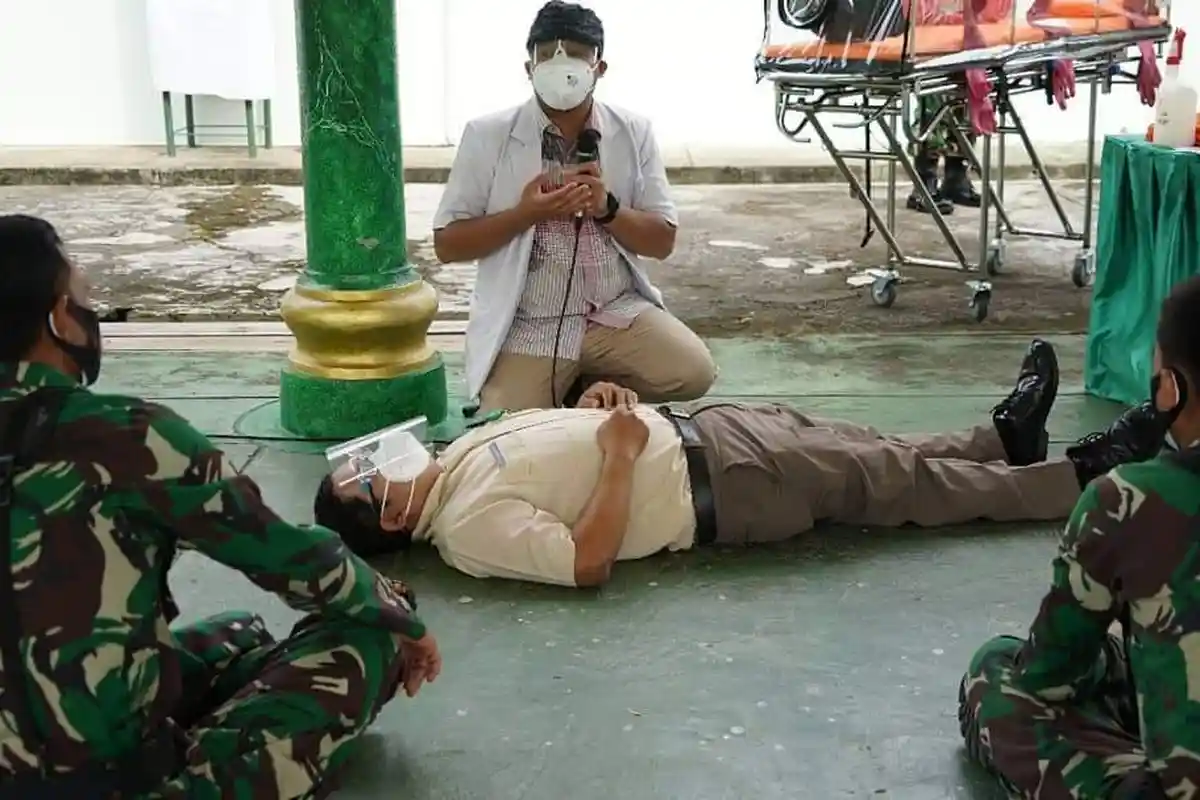 Puluhan Prajurit Makorem 042/Gapu Dilibatkan, Latihan Pakai APD dan Pemulasaran Jenazah Covid-19