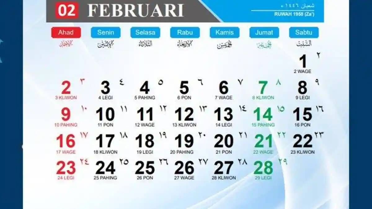 Kalender Februari 2025 Lengkap Daftar Hari Libur Tanggal Merah, Apa Ada Jadwal Cuti Bersama?