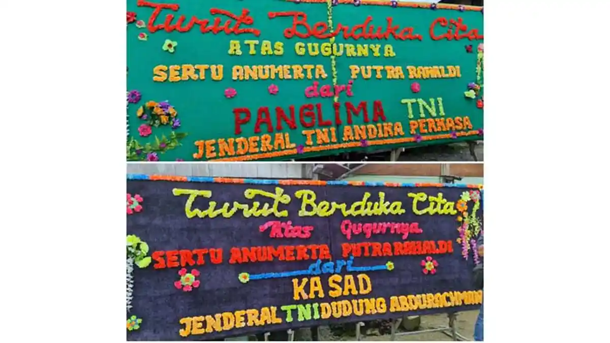 Panglima TNI dan Kasad Kirim Karangan Bunga Untuk Sertu Anumerta Putra Rahaldi di Simeulue