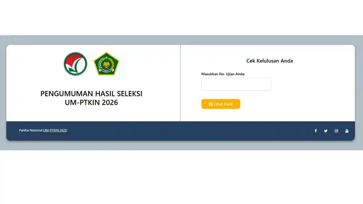 Pengumuman UM-PTKIN 2026 Resmi Dirilis Hari Ini, Berikut Cara Cek Kelulusan dan Tahapan Selanjutnya - Serambinews.com