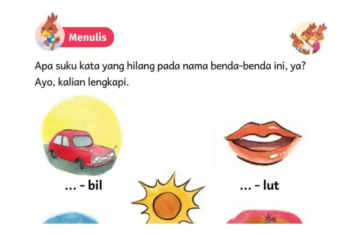 Kunci Jawaban Bahasa Indonesia Kelas 1 Halaman 121 Kurikulum Merdeka Edisi Revisi, Menulis Suku Kata