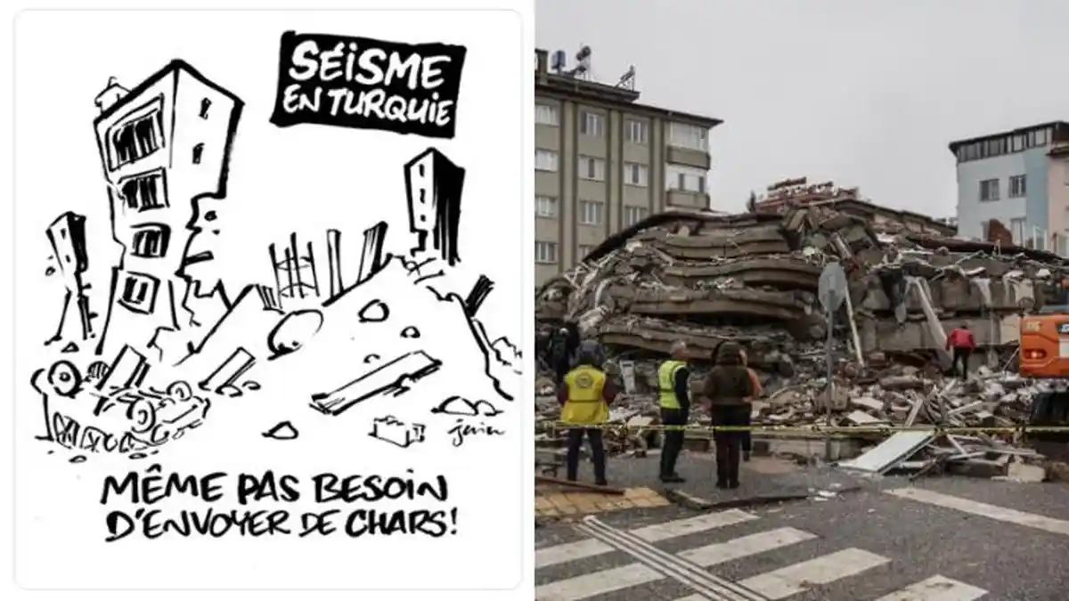 Bikin Karikatur Sindir Gempa Turki, Majalah Prancis Ini Tuai Protes, Bak Bersuka atas Penderitaan