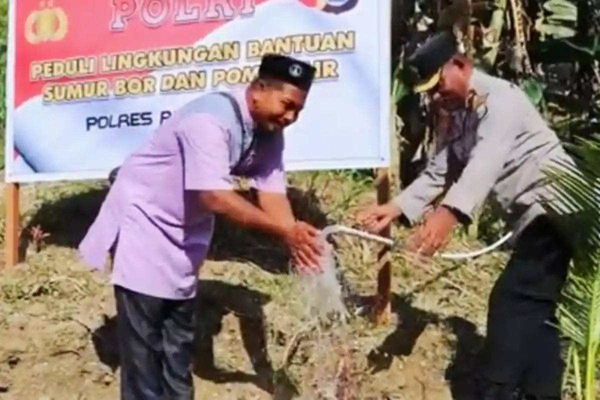 Polres Raja Ampat Buatkan Sumur Bor di Ponpes Tahfidzul Quran An-nur Hidayatullah