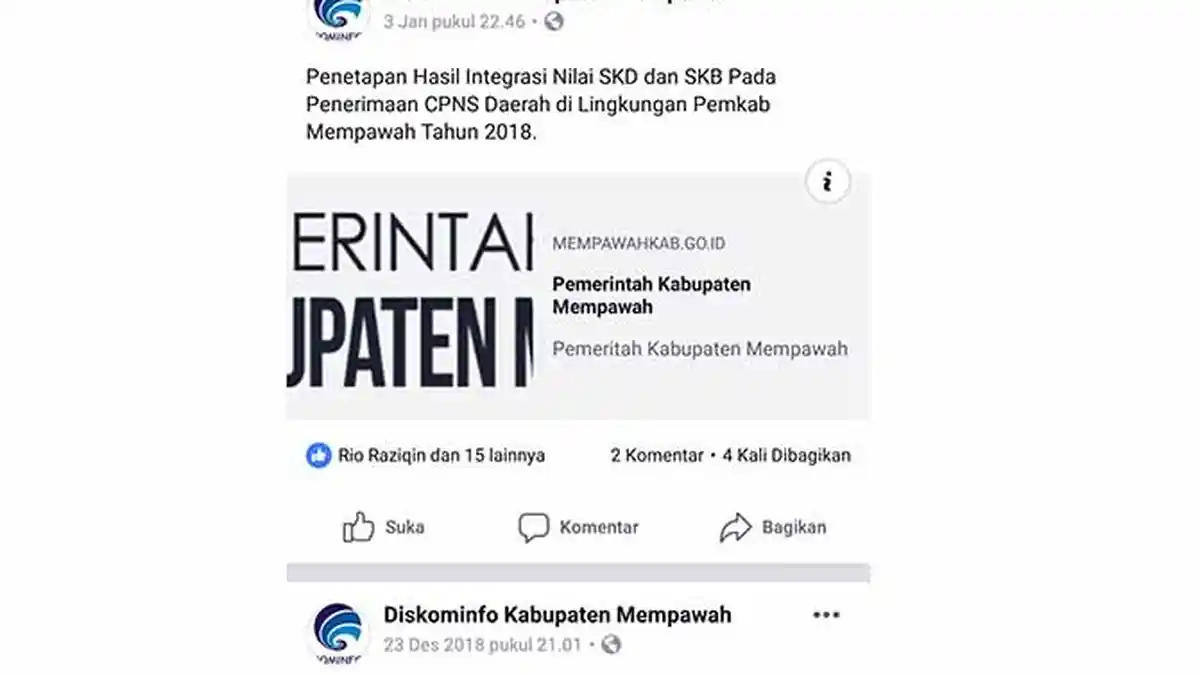 Dinas Kominfo Mempawah Umumkan Hasi SKD dan SKB Peserta CPNS, Lihat di Sini