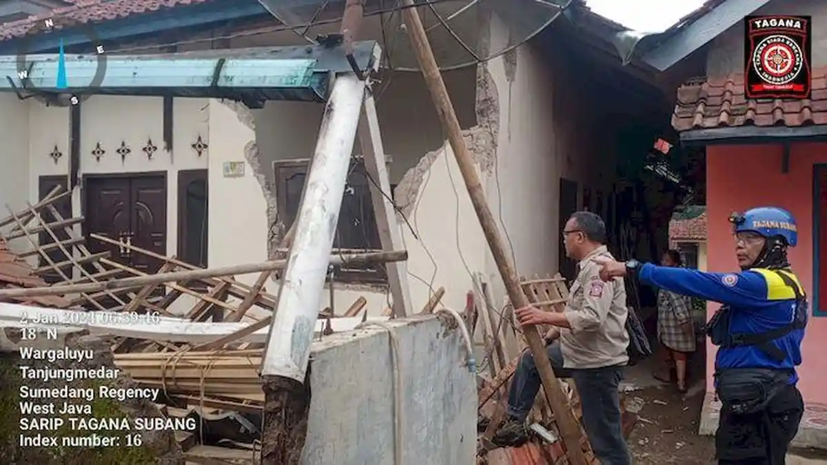 Gempa Sumedang, Puluhan Rumah Porak Poranda di Subang, Ada yang Rata Dengan Tanah