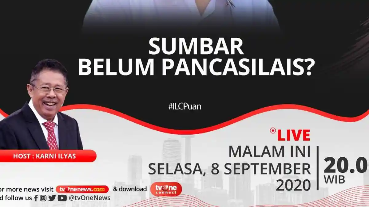 ILC TV One Malam Ini Bahas Sumbar Belum Pancasilais?