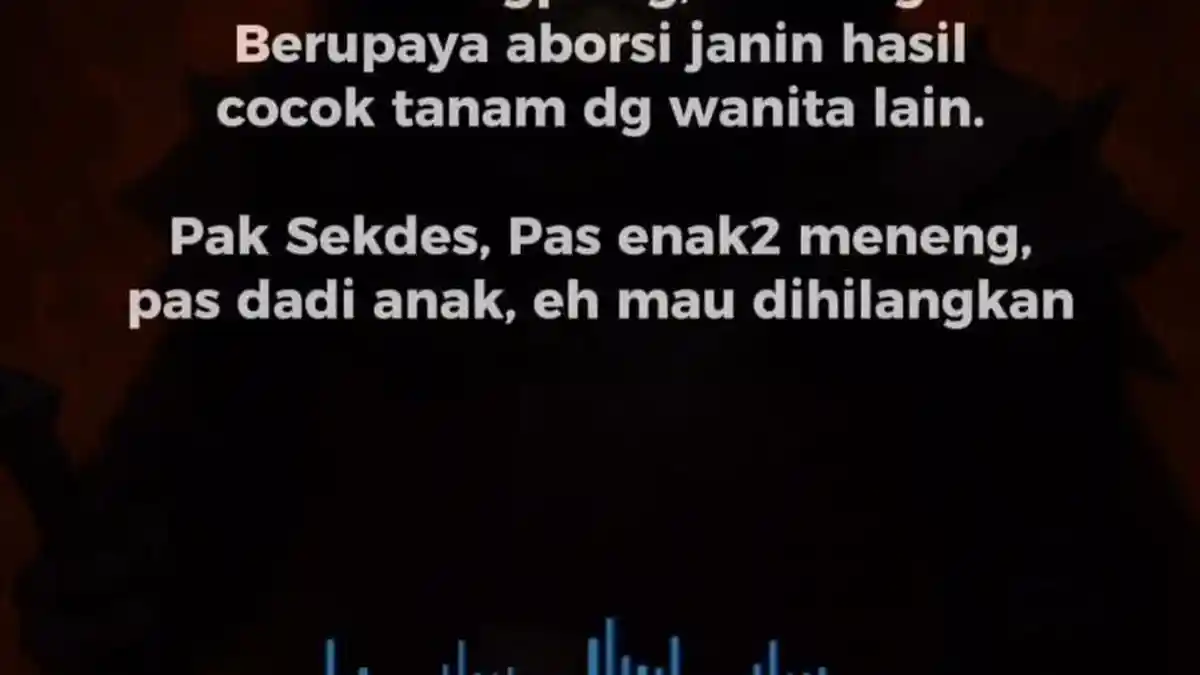 Kronologi Oknum Perangkat Desa Paksa Pasangannya Aborsi, Rekaman Suara Beredar Di Medsos