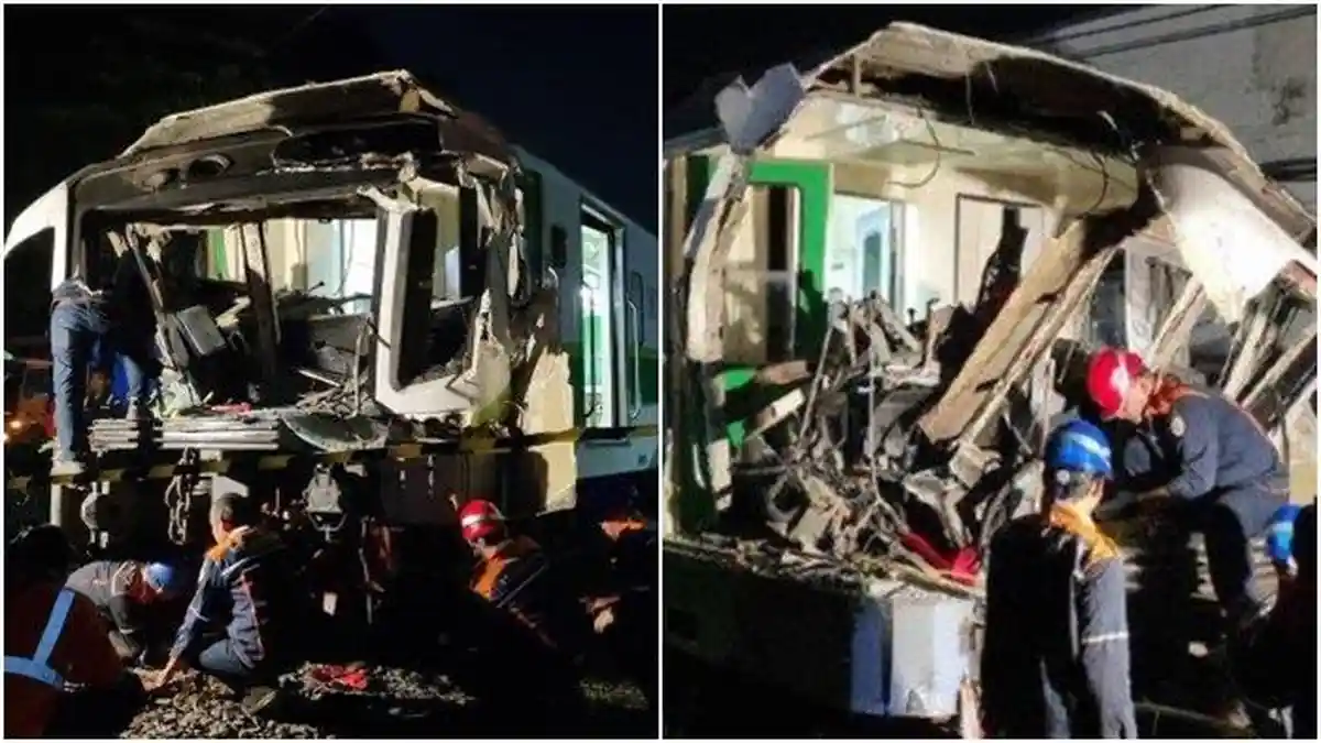Kecelakaan Maut, Asisten Masinis Tewas, Kereta Api Tabrakan dengan Truk Muat Kayu Besar