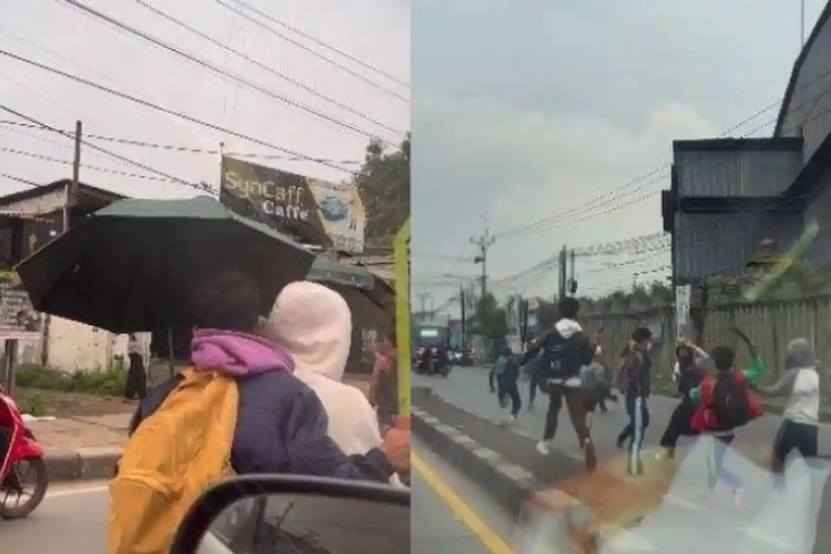 Segerombolan Remaja Hendak Tawuran Malah Bubar saat Hujan, Videonya Viral: Ingin Keren