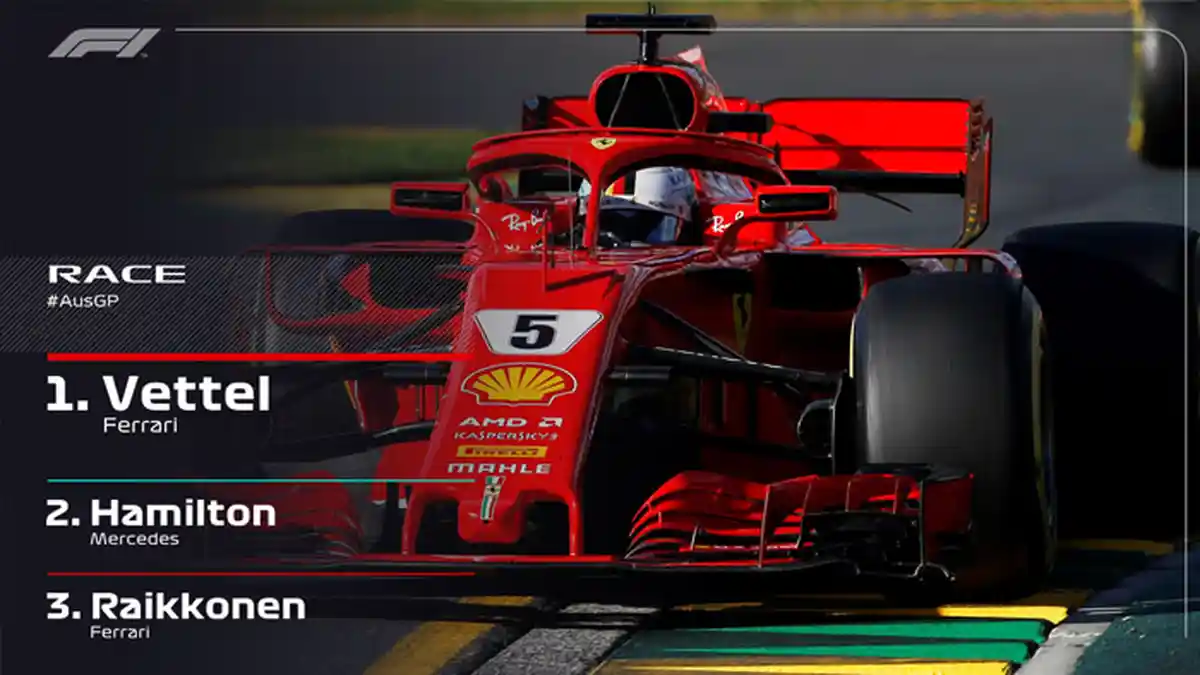 GP AUSTRALIA -  Sebastian Vettel Juara Seri Pertama Formula 1 2018. Begini Jalannya Lomba