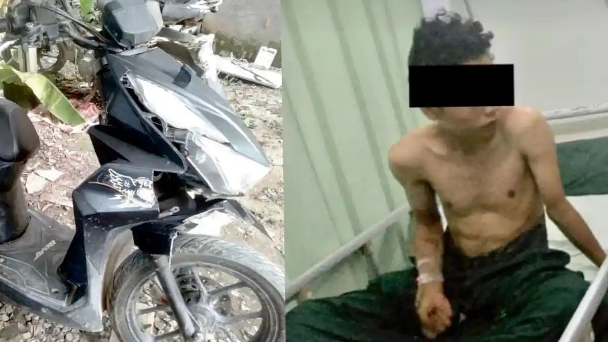 Maling Motor Ditangkap Polisi Seusai Mengalami Kecelakaan di Lampung Tengah