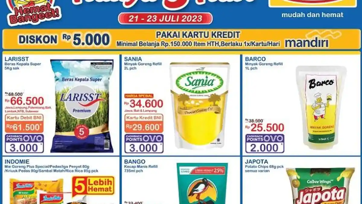 KATALOG Promo JSM Indomaret 21-23 Juli 2023 Camilan Deterjen Beras Minyak Irit, Ada Cashback OVO