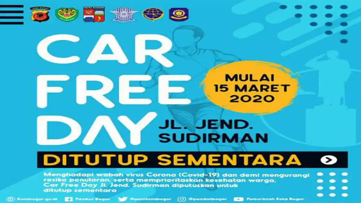 Cegah Penyebaran Corona, Car Free Day Bogor Sementara Diliburkan
