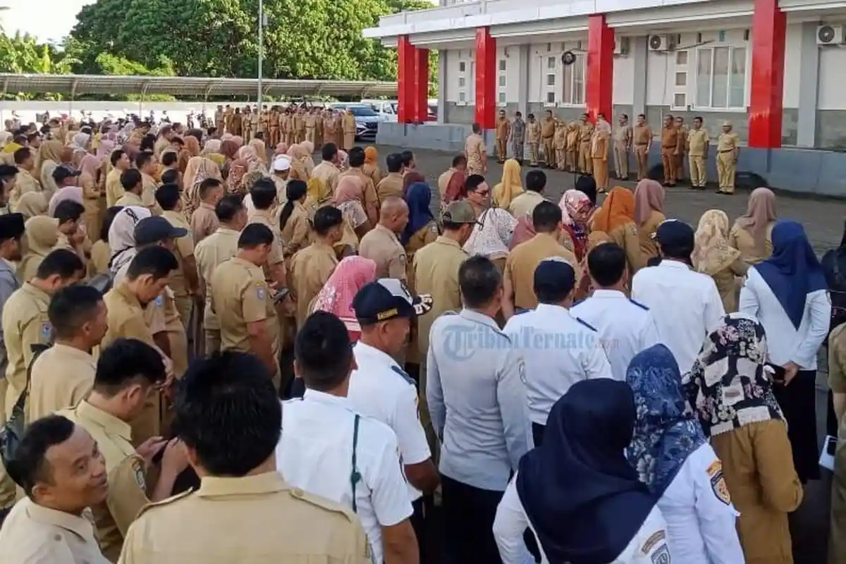PNS Morotai Ikut Apel Pagi Pasca Libur Idul Adha 1444 H, Sekda: Sudah Mulai Disiplin
