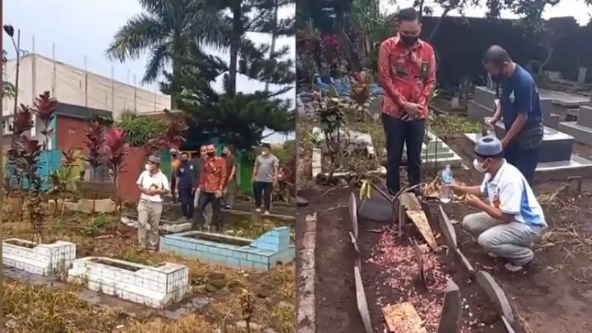 Detik-detik Yosef Datangi Makam Tuti dan Amalia, Sempatkan Siram Papan Nisan Korban sebelum Berdoa