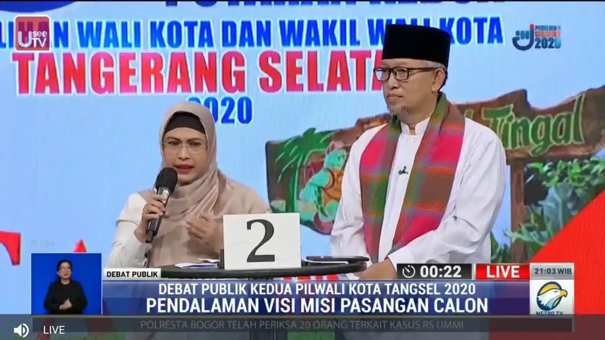 Debat Pilkada Tangsel, Azizah-Ruhamaben Janji Bangun Pelayanan Publik Berbasis IT, Bukan Seolah-olah