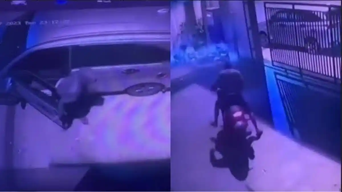 Maling Motor Beraksi di Medan Sunggal, Terekam CCTV