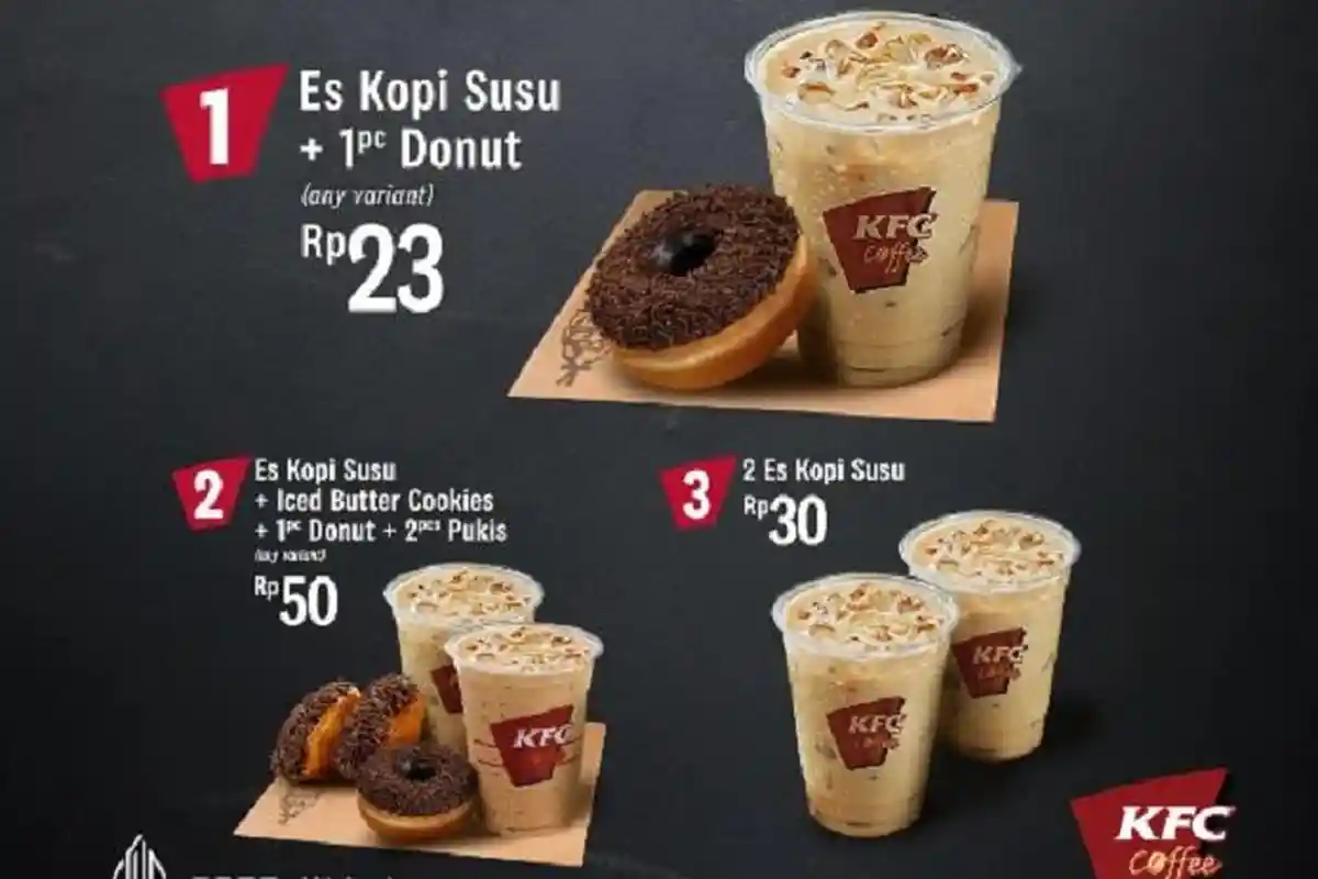 Promo KFC 6 Februari 2023: Es Kopi Susu + Ice Butter Cookies + 1 Donut + 2 Pukis Rp50.000