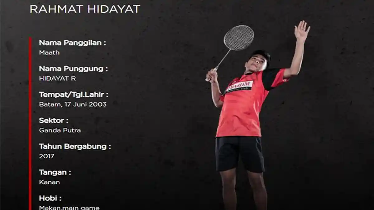 Profil & Biodata Rahmat Hidayat Atlet Ganda Putra Asal Batam Pasangan Muhammad Rayhan Nur Fadillah