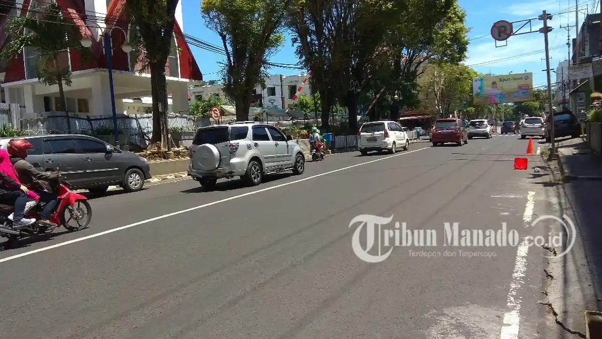 Ruas Jalan Jenderal Sudirman Manado Lengang