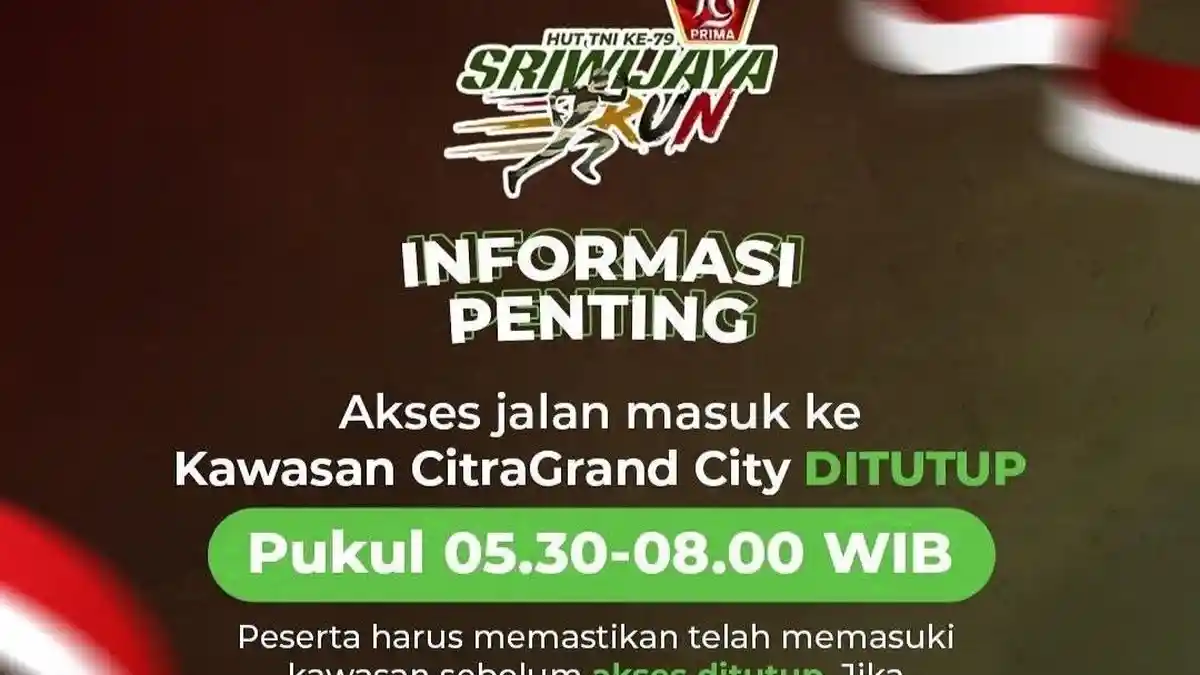 Sriwijaya Run 2024, Para Peserta Diminta Datang Sebelum Pukul 05.00 WIB, Parkir Sesuai Stiker
