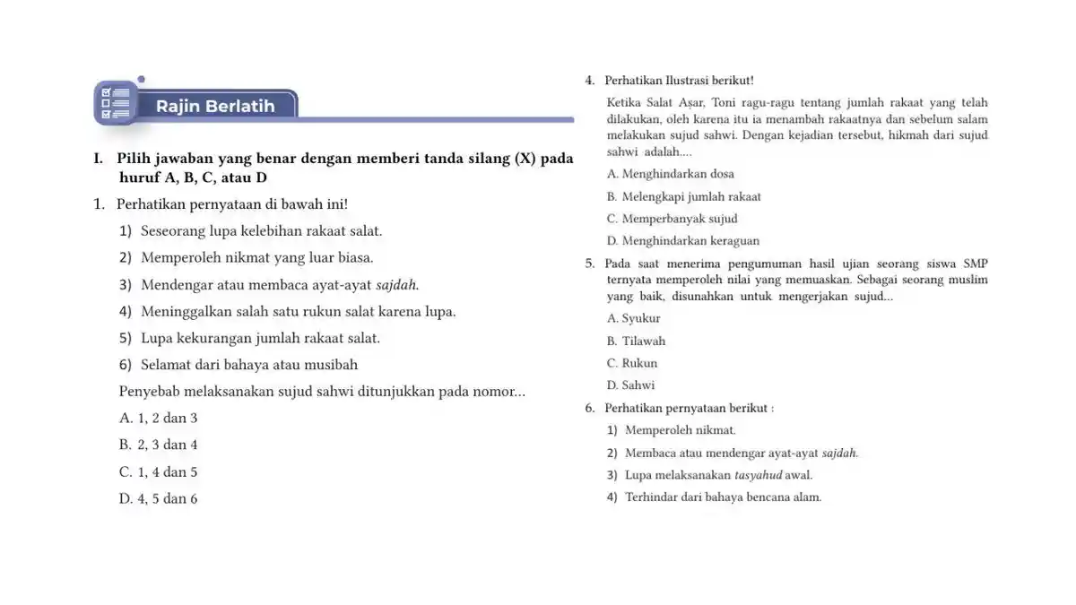 Kunci Jawaban PAI Kelas 7 Halaman 91, 92, 93 Kurikulum Merdeka, Rajin Berlatih Bab 4