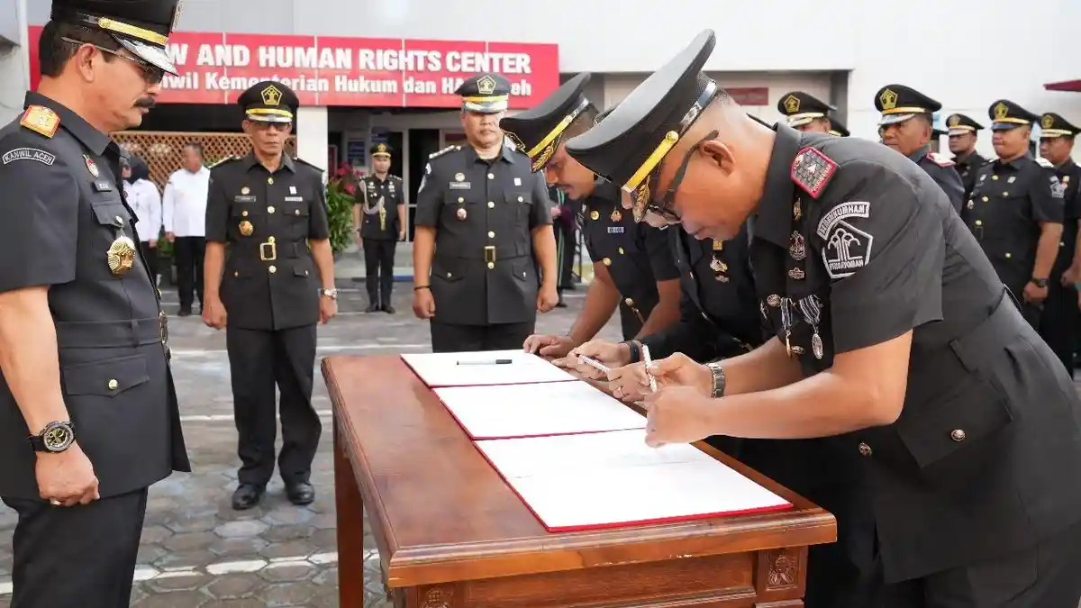 51 Pejabat Manajerial "Sah" Dilantik oleh Kakanwil Kemenkumham Aceh