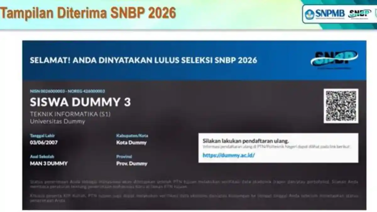 Cara Daftar Ulang SNBP 2026 di ITB, Catat Tanggal dan Dokumen yang Disiapkan