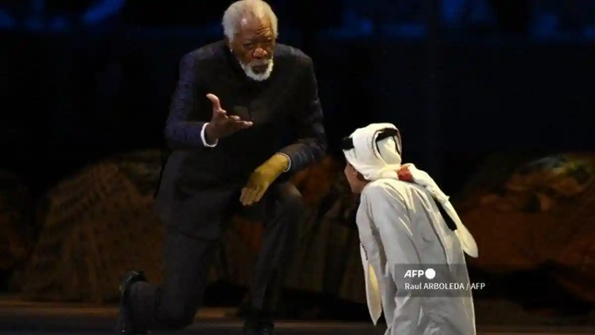Morgan Freeman Takjub Saat Opening Piala Dunia 2022 Qatar, Ghanem Membuat Takjub