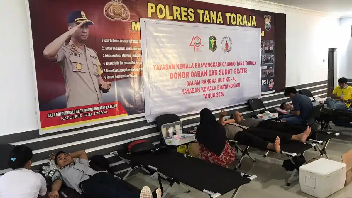 HUT ke-40, Kemala Bhayangkari Tana Toraja Gelar Aksi Donor Darah