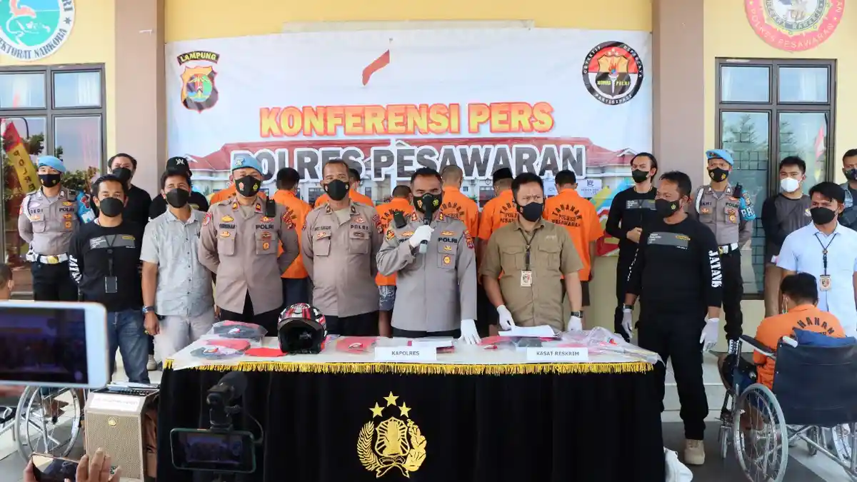 Hasil Cipta Kondisi Ramadan 2022 Polres Pesawaran Lampung, 10 Pelaku Kriminal Diamankan