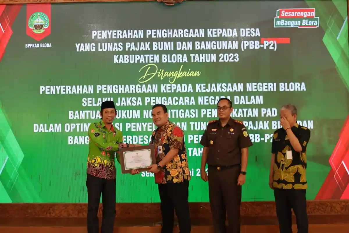 51 Desa di Blora Peroleh Penghargaan Terkait PBB-P2 Tahun 2023