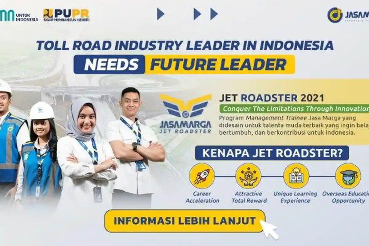 Lowongan Kerja PT Jasa Marga Program Jes Roadster 2021 untuk Lulusan S1, Dibuka hingga 9 November