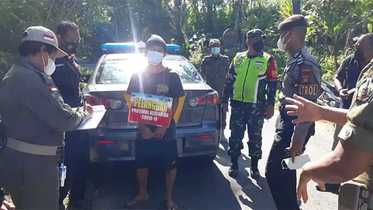 Tak Gunakan Masker, Lima Warga Bangli Kembali Terjaring Operasi Yustisi